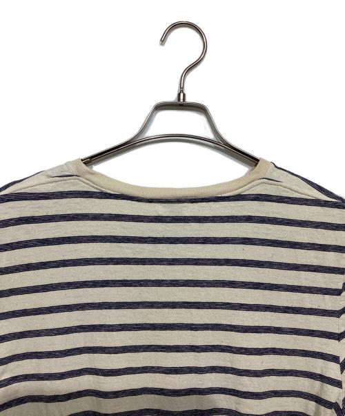 Saint Laurent Paris（サンローランパリ）Saint Laurent Paris (サンローランパリ) ボーダーTシャツ　683806 ホワイト×ブルー サイズ:Mの古着・服飾アイテム