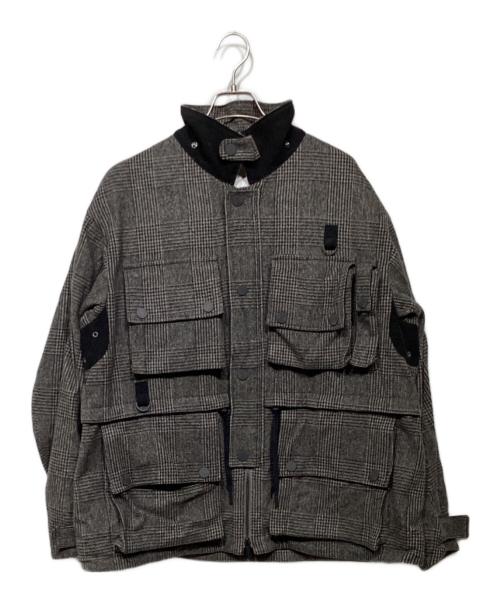 WHITE MOUNTAINEERING（ホワイトマウンテ二アニング）WHITE MOUNTAINEERING (ホワイトマウンテ二アニング) WINDSTOPPER GLEN CHECK MULTI POCKET JACKET WM2473220 グレー サイズ:2の古着・服飾アイテム
