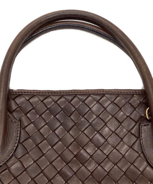 BOTTEGA VENETA（ボッテガベネタ）BOTTEGA VENETA (ボッテガベネタ) イントレチャートハンドバッグ ブラウンの古着・服飾アイテム