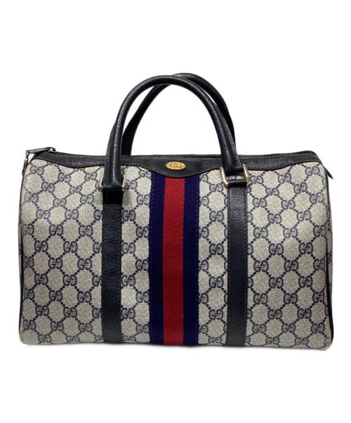 GUCCI（グッチ）GUCCI (グッチ) ボストンバッグ ネイビーの古着・服飾アイテム