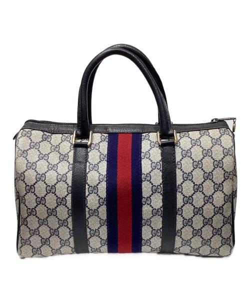GUCCI（グッチ）GUCCI (グッチ) ボストンバッグ ネイビーの古着・服飾アイテム