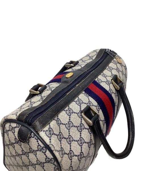 GUCCI（グッチ）GUCCI (グッチ) ボストンバッグ ネイビーの古着・服飾アイテム