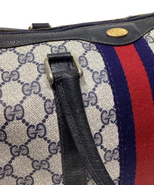 GUCCI（グッチ）GUCCI (グッチ) ボストンバッグ ネイビーの古着・服飾アイテム