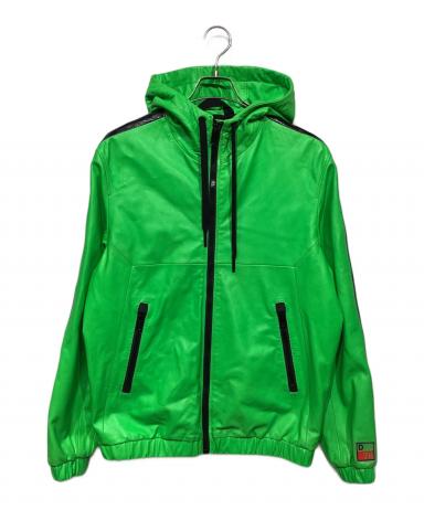 中古・古着通販】DIESEL (ディーゼル) レザーパーカー グリーン