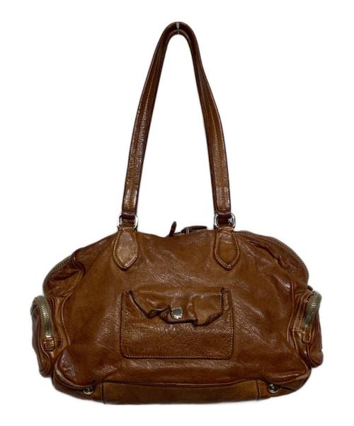 PRADA（プラダ）PRADA (プラダ) マルチポケット ウォッシュドレザー ショルダーバッグ　BR2804 ブラウンの古着・服飾アイテム