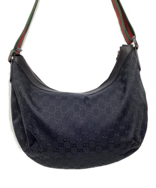 GUCCI（グッチ）GUCCI (グッチ) GGキャンバス シェリーライン ショルダーバッグ ブラックの古着・服飾アイテム
