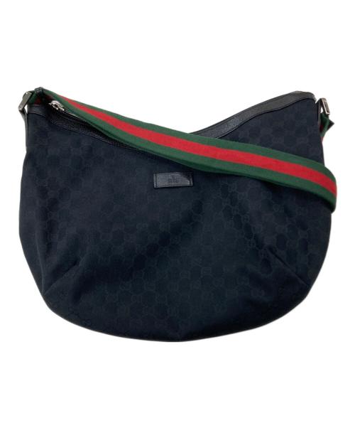 GUCCI（グッチ）GUCCI (グッチ) GGキャンバス シェリーライン ショルダーバッグ ブラックの古着・服飾アイテム