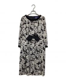 M'S GRACY（エムズグレイシー）の古着「花柄ベロアワンピース」｜ベージュ