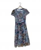 M'S GRACYエムズグレイシー）の古着「チュールプリントドレス」｜スカイブルー