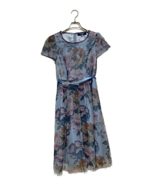 M'S GRACY（エムズグレイシー）M'S GRACY (エムズグレイシー) チュールプリントドレス スカイブルー サイズ:36の古着・服飾アイテム