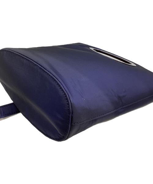 GUCCI（グッチ）GUCCI (グッチ) サテンロゴプレート2wayバッグ　007-2684 ネイビーの古着・服飾アイテム