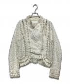 ermanno scervinoエルマノシェルビーノ）の古着「フリルジャガードジャケット」｜ホワイト