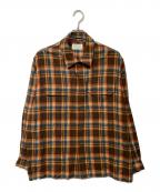MARKAWAREマーカウェア）の古着「ウォッシャブル紡毛ウールチェック / スナップオーバーシャツA24C07SH01C」｜ブラウン