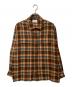 MARKAWARE（マーカウェア）の古着「ウォッシャブル紡毛ウールチェック / スナップオーバーシャツA24C07SH01C」｜ブラウン