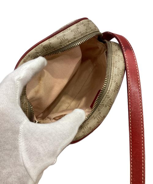 CELINE（セリーヌ）CELINE (セリーヌ) マカダムミニショルダーバッグ ベージュ×レッドの古着・服飾アイテム