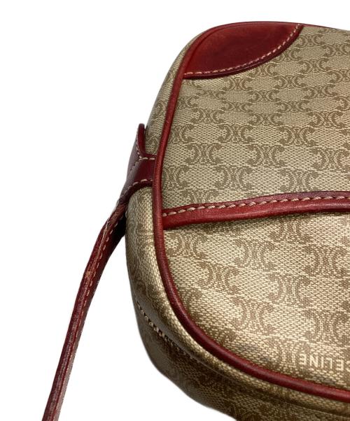 CELINE（セリーヌ）CELINE (セリーヌ) マカダムミニショルダーバッグ ベージュ×レッドの古着・服飾アイテム