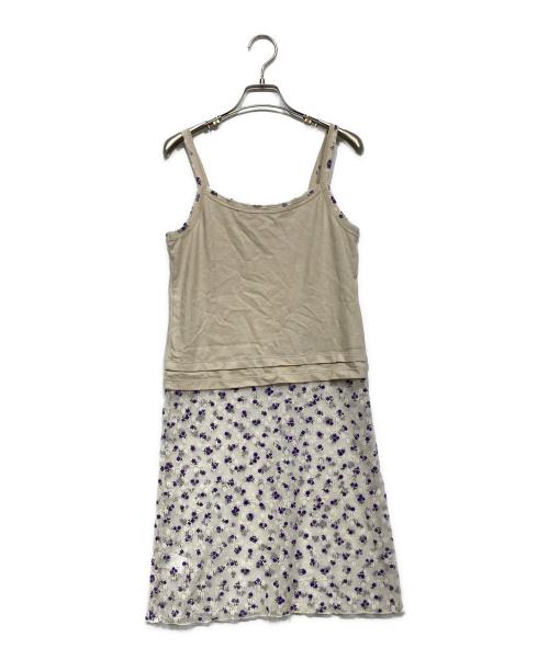 PERVERZE（パーバーズ）PERVERZE (パーバーズ) Combined Strap Dress ベージュ×パープル サイズ:Fの古着・服飾アイテム