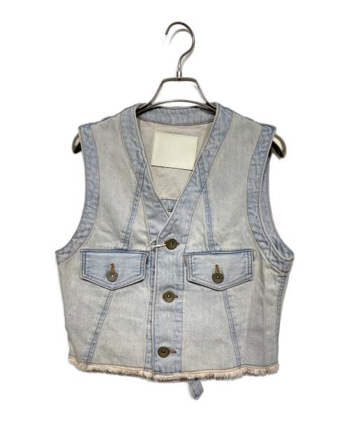 LEINWANDE（ラインヴァンド）LEINWANDE (ラインヴァンド) Denim Cropped Edges Vest　0224010604 ブルー サイズ:Free 未使用品の古着・服飾アイテム