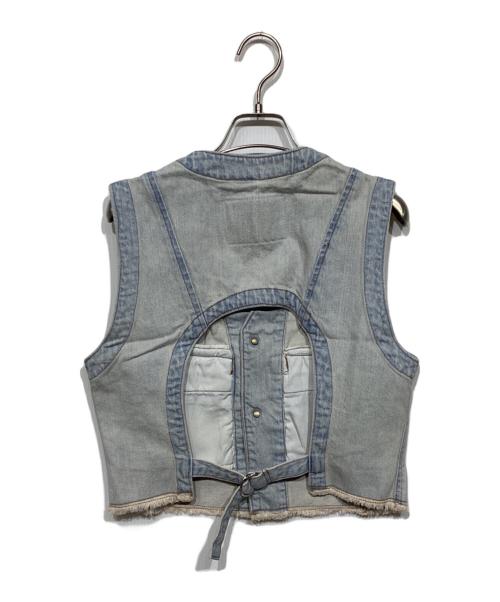 LEINWANDE（ラインヴァンド）LEINWANDE (ラインヴァンド) Denim Cropped Edges Vest　0224010604 ブルー サイズ:Free 未使用品の古着・服飾アイテム