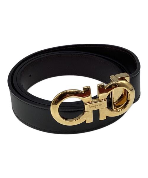 Salvatore Ferragamo（サルヴァトーレ フェラガモ）Salvatore Ferragamo (サルヴァトーレ フェラガモ) ガンチーニ レザーベルト リバーシブル　67 5542/31 ブラック×ブラウンの古着・服飾アイテム