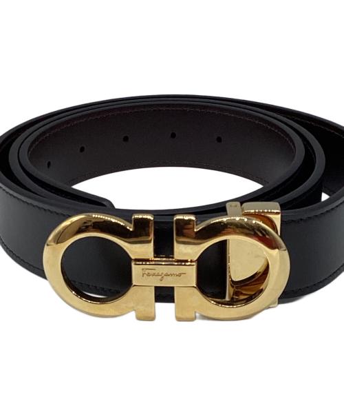 Salvatore Ferragamo（サルヴァトーレ フェラガモ）Salvatore Ferragamo (サルヴァトーレ フェラガモ) ガンチーニ レザーベルト リバーシブル　67 5542/31 ブラック×ブラウンの古着・服飾アイテム