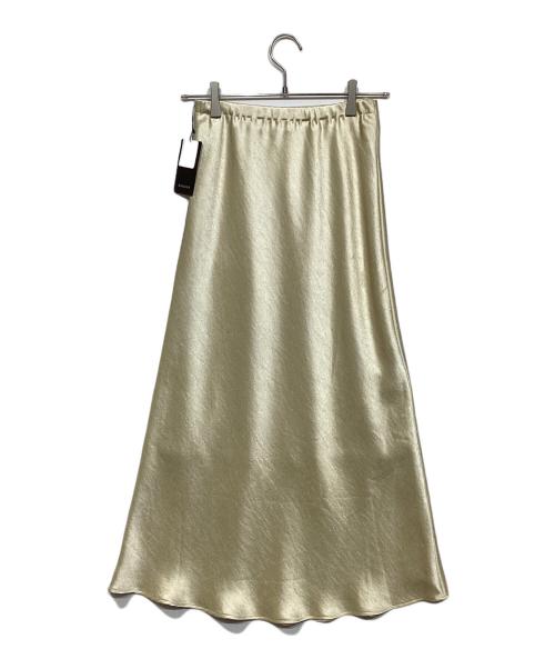 anuans（アニュアンス）anuans (アニュアンス) サテンバイアスナロースカート イエロー サイズ:Sの古着・服飾アイテム