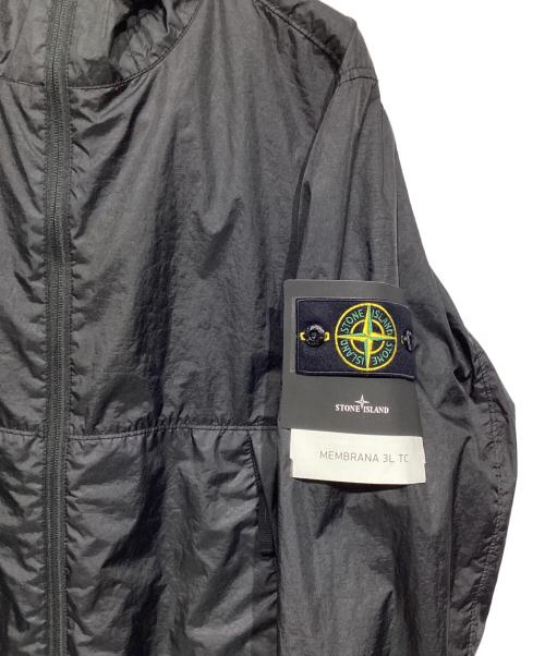 STONE ISLAND（ストーンアイランド）STONE ISLAND (ストーンアイランド) ガーメントダイナイロンジップアップパーカー ブラック サイズ:S 未使用品の古着・服飾アイテム