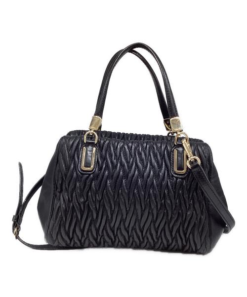 COACH（コーチ）COACH (コーチ) マディソンギャザードツイストレザー ミニ サッチェル　F49723 ブラックの古着・服飾アイテム