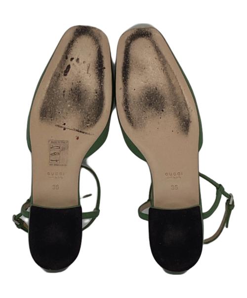 GUCCI（グッチ）GUCCI (グッチ) ballet flat with Double G グリーン サイズ:36の古着・服飾アイテム