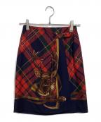 RALPH LAURENラルフローレン）の古着「チェック巻きスカート」｜レッド