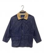 ERMENEGILDO ZEGNAエルメネジルド・ゼニア）の古着「レザーカラー ナイロンジャケット」｜ネイビー