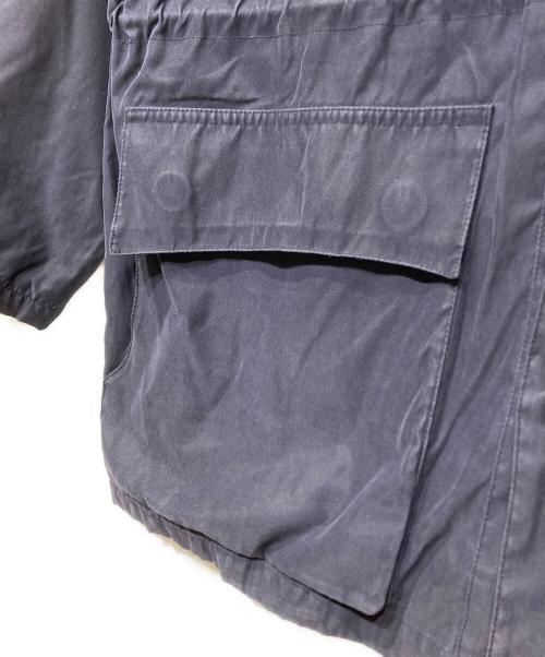 ERMENEGILDO ZEGNA（エルメネジルド・ゼニア）ERMENEGILDO ZEGNA (エルメネジルド・ゼニア) レザーカラー ナイロンジャケット ネイビー サイズ:Sの古着・服飾アイテム