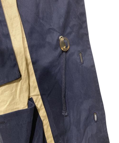 ERMENEGILDO ZEGNA（エルメネジルド・ゼニア）ERMENEGILDO ZEGNA (エルメネジルド・ゼニア) レザーカラー ナイロンジャケット ネイビー サイズ:Sの古着・服飾アイテム