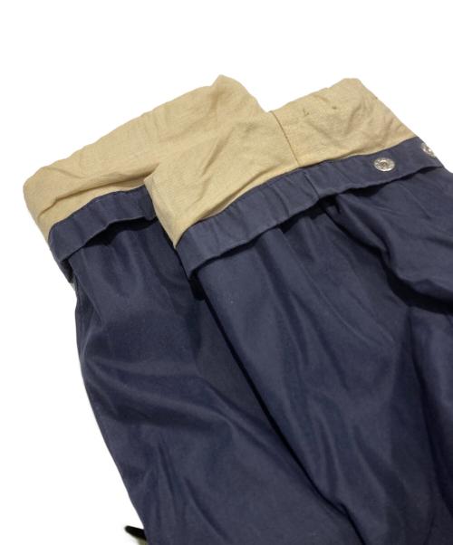 ERMENEGILDO ZEGNA（エルメネジルド・ゼニア）ERMENEGILDO ZEGNA (エルメネジルド・ゼニア) レザーカラー ナイロンジャケット ネイビー サイズ:Sの古着・服飾アイテム