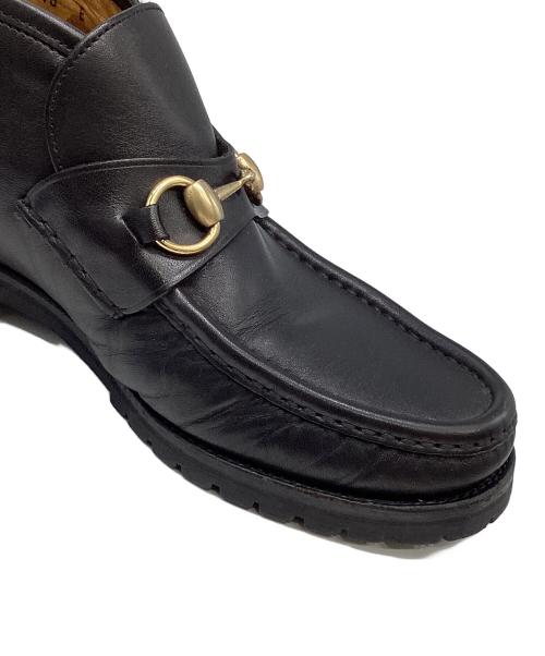 GUCCI（グッチ）GUCCI (グッチ) ホースビットチャッカブーツ ブラック サイズ:40の古着・服飾アイテム