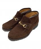 GUCCIグッチ）の古着「ホースビットスウェードチャッカブーツ」｜ブラウン