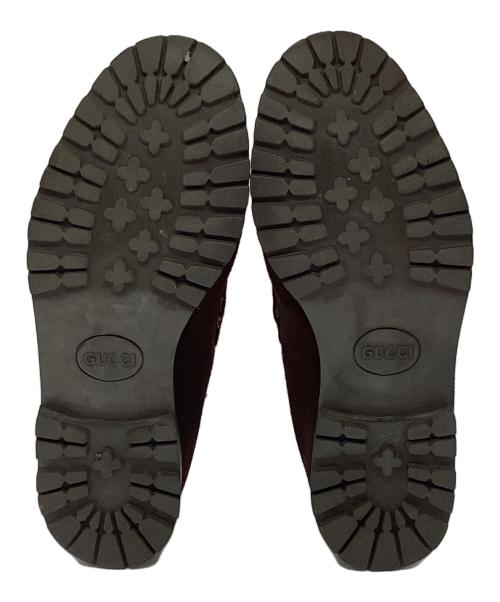 GUCCI（グッチ）GUCCI (グッチ) ホースビットスウェードチャッカブーツ ブラウン サイズ:40の古着・服飾アイテム