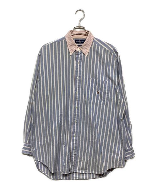 RALPH LAUREN（ラルフローレン）RALPH LAUREN (ラルフローレン) ストライプシャツ ブルー×ピンク サイズ:Mの古着・服飾アイテム