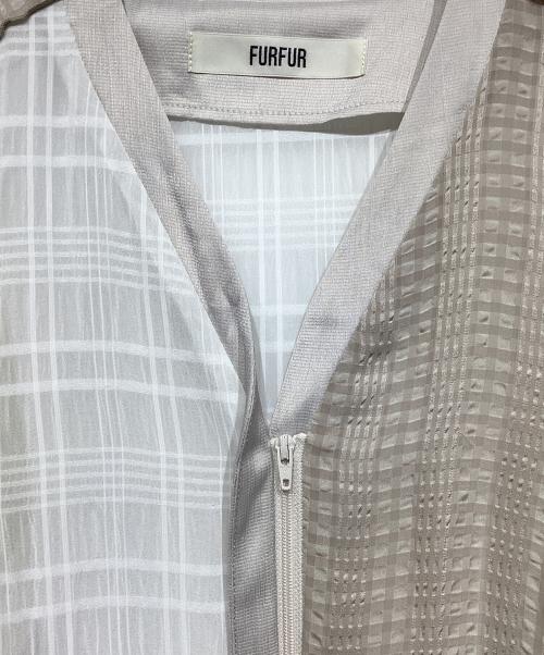 furfur（ファーファー）furfur (ファーファー) パッチワークワンピースドレス ベージュ サイズ:Fの古着・服飾アイテム