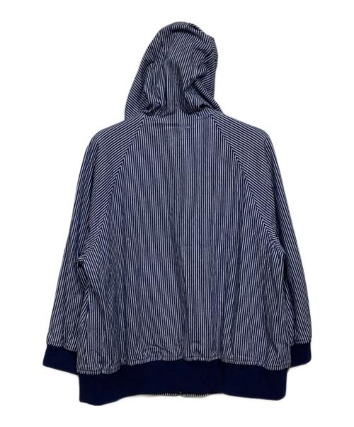 PINK HOUSE（ピンクハウス）PINK HOUSE (ピンクハウス) ロゴ刺繍入りフードブルゾン　 ブルー×ホワイト サイズ:記載なしの古着・服飾アイテム