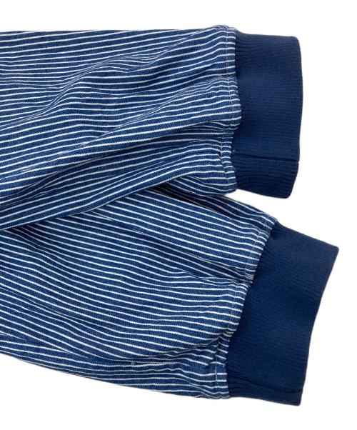 PINK HOUSE（ピンクハウス）PINK HOUSE (ピンクハウス) ロゴ刺繍入りフードブルゾン　 ブルー×ホワイト サイズ:記載なしの古着・服飾アイテム