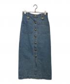 ROSETTA GETTYロゼッタゲッティ）の古着「フロントボタンデニムスカート　WGZ1031101D0004」｜ブルー