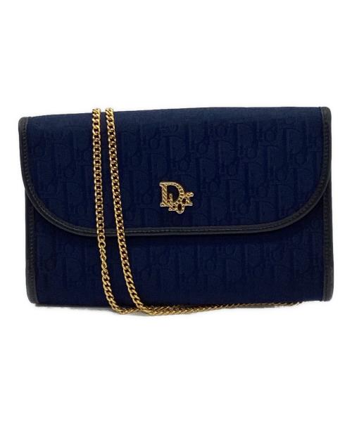 Christian Dior（クリスチャン ディオール）Christian Dior (クリスチャン ディオール) トロッター柄チェーンショルダーミニバッグ ネイビーの古着・服飾アイテム
