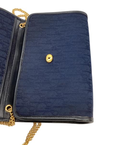 Christian Dior（クリスチャン ディオール）Christian Dior (クリスチャン ディオール) トロッター柄チェーンショルダーミニバッグ ネイビーの古着・服飾アイテム
