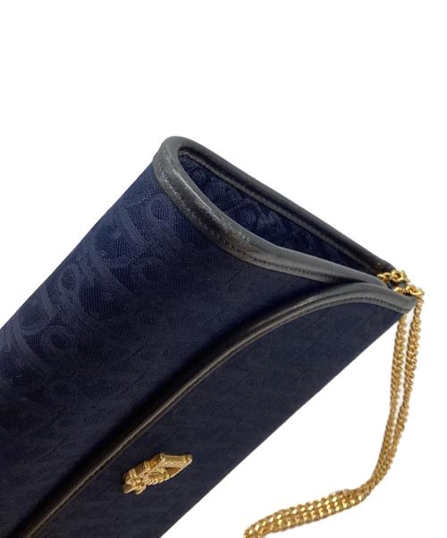 Christian Dior（クリスチャン ディオール）Christian Dior (クリスチャン ディオール) トロッター柄チェーンショルダーミニバッグ ネイビーの古着・服飾アイテム