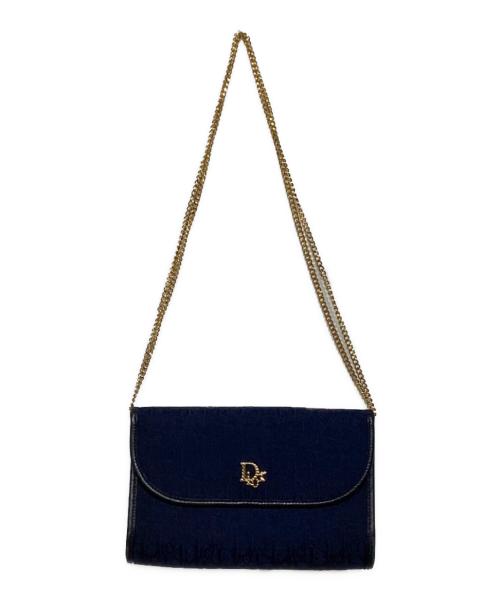 Christian Dior（クリスチャン ディオール）Christian Dior (クリスチャン ディオール) トロッター柄チェーンショルダーミニバッグ ネイビーの古着・服飾アイテム