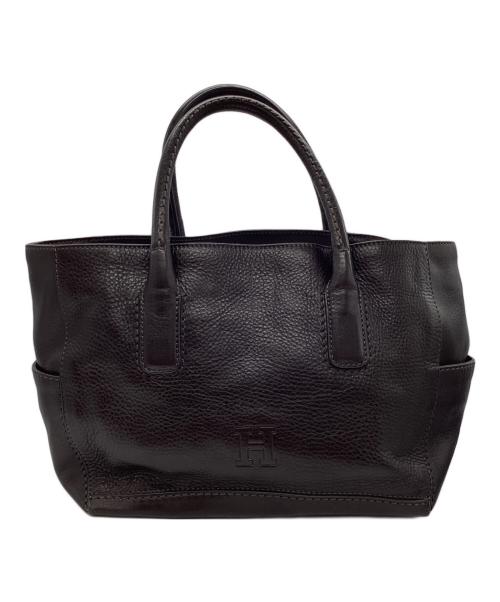 HIROFU（ヒロフ）HIROFU (ヒロフ) レザーハンドバッグ ブラウンの古着・服飾アイテム