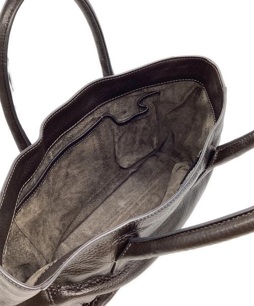 HIROFU（ヒロフ）HIROFU (ヒロフ) レザーハンドバッグ ブラウンの古着・服飾アイテム