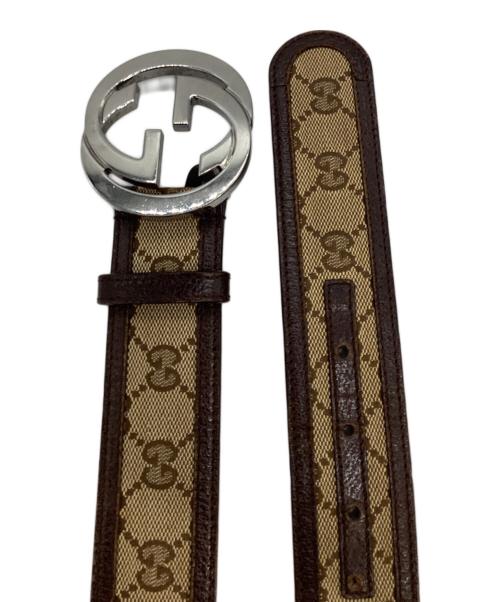 GUCCI（グッチ）GUCCI (グッチ) GG柄インターロッキングベルト114876 480199 ブラウンの古着・服飾アイテム