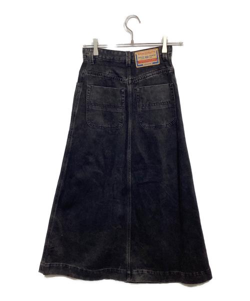 DIESEL（ディーゼル）DIESEL (ディーゼル) DE-ALBUS-L A-LINE LONG SKIRT ブラック サイズ:23の古着・服飾アイテム
